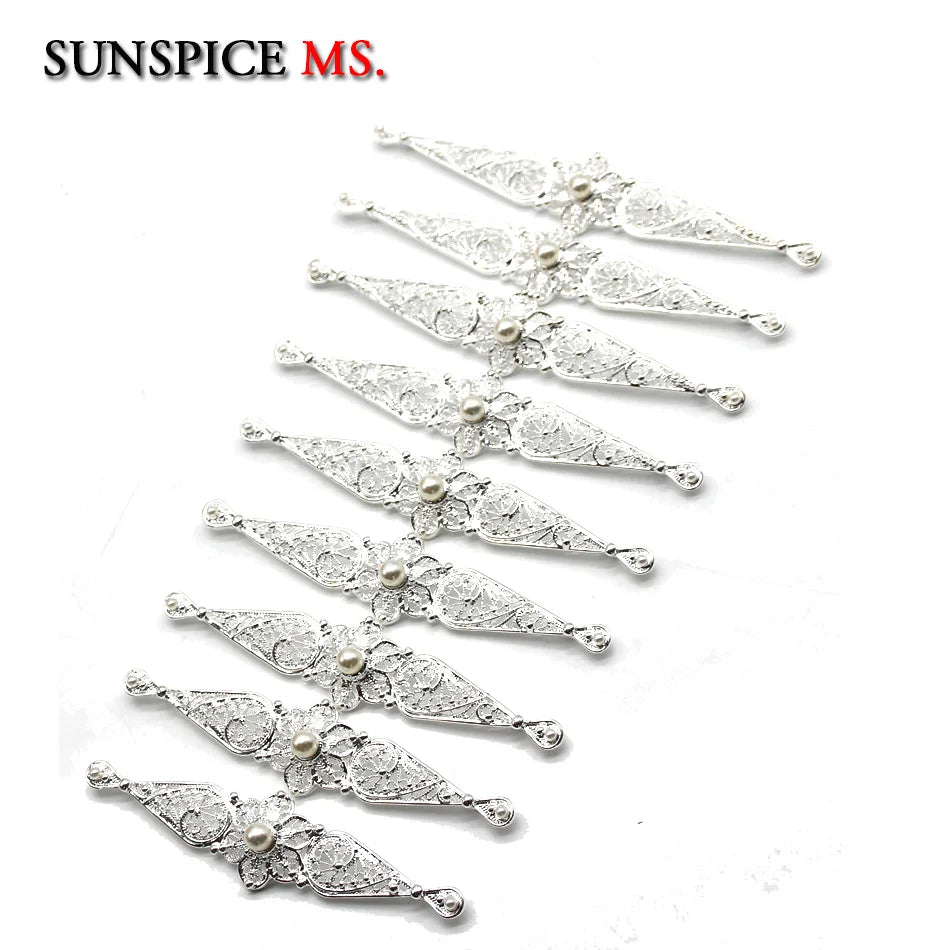 Chic Slavic Caucasus Breastplate Turkish Bride Wedding Jewelry Traditional Clothing Crystal  Accessories Sewing Metal Buckle