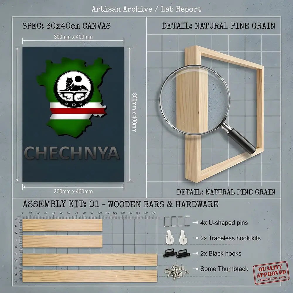 Chechen National Flag Painting Calligraphy HD Wall Art,sturdy Frame,easy-hang Modern Home Decor.