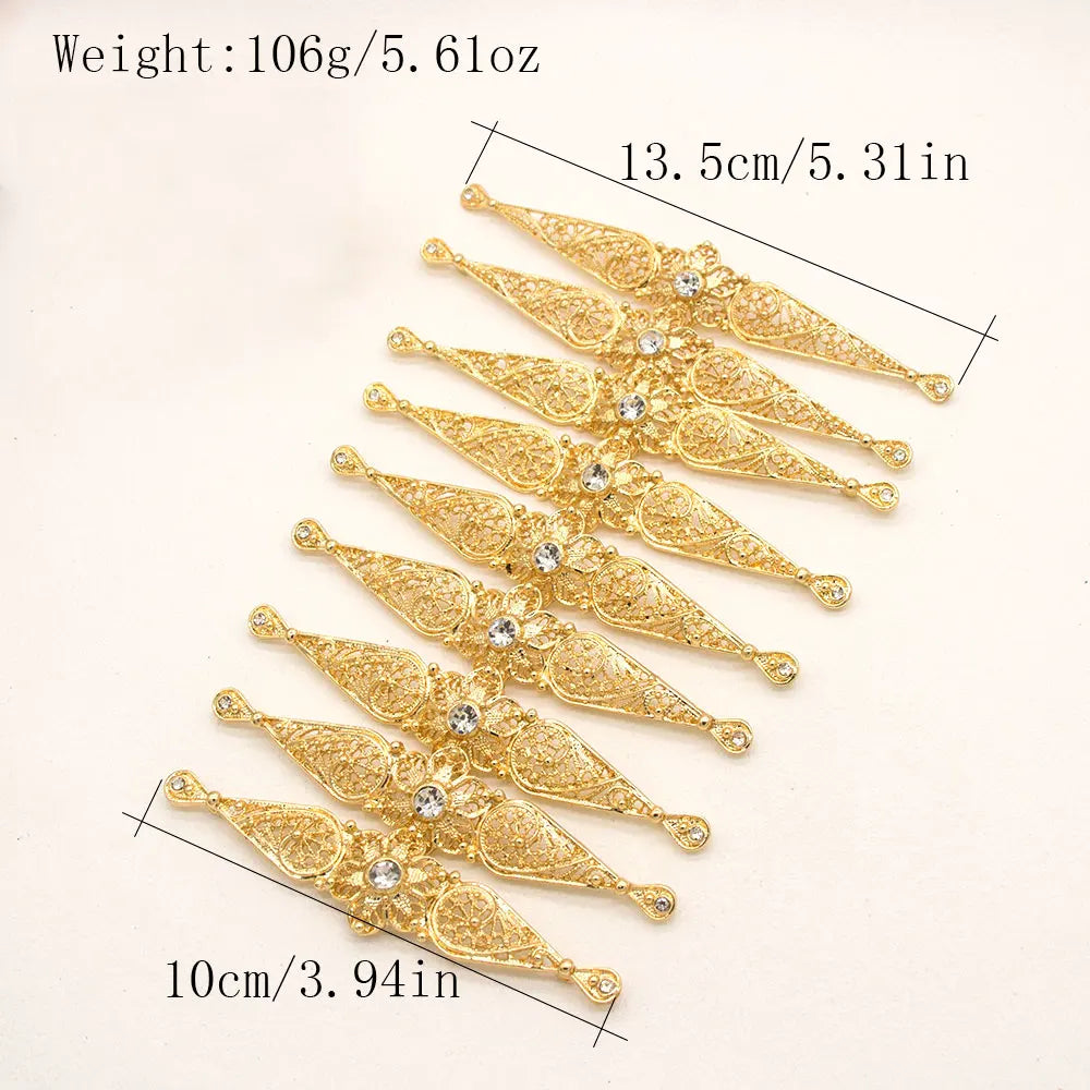 Vintage Turks Caucasus Women Breastplate Bridal Dress Brooch Hollow Flower Kazakh Wedding Jewelry