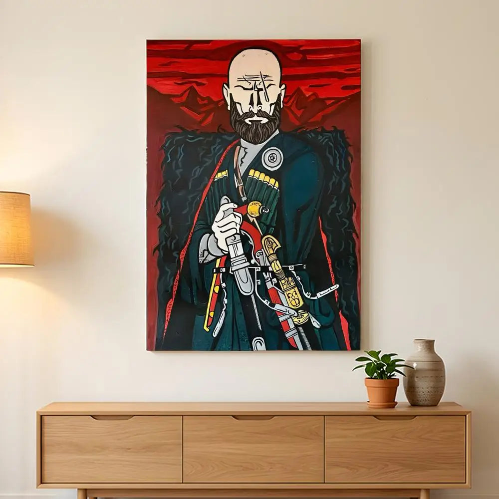 Chechen National Flag Painting Calligraphy HD Wall Art,sturdy Frame,easy-hang Modern Home Decor.
