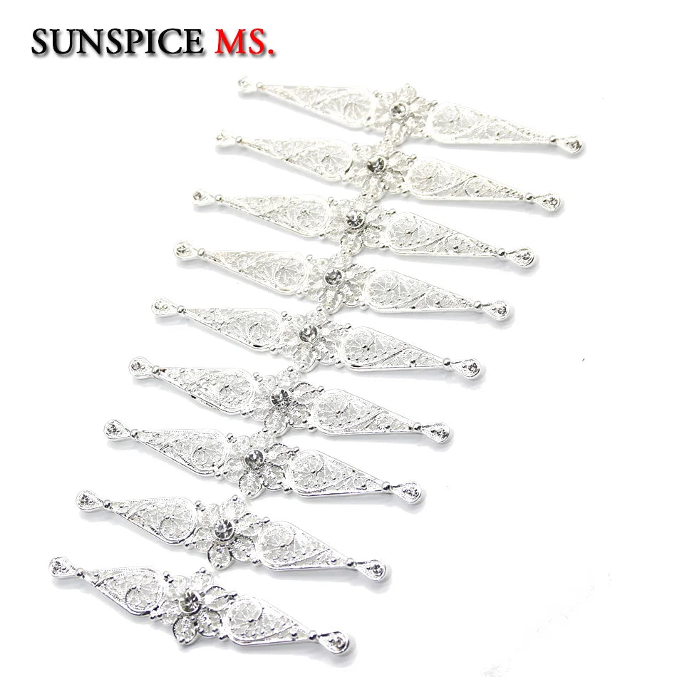 Chic Slavic Caucasus Breastplate Turkish Bride Wedding Jewelry Traditional Clothing Crystal  Accessories Sewing Metal Buckle