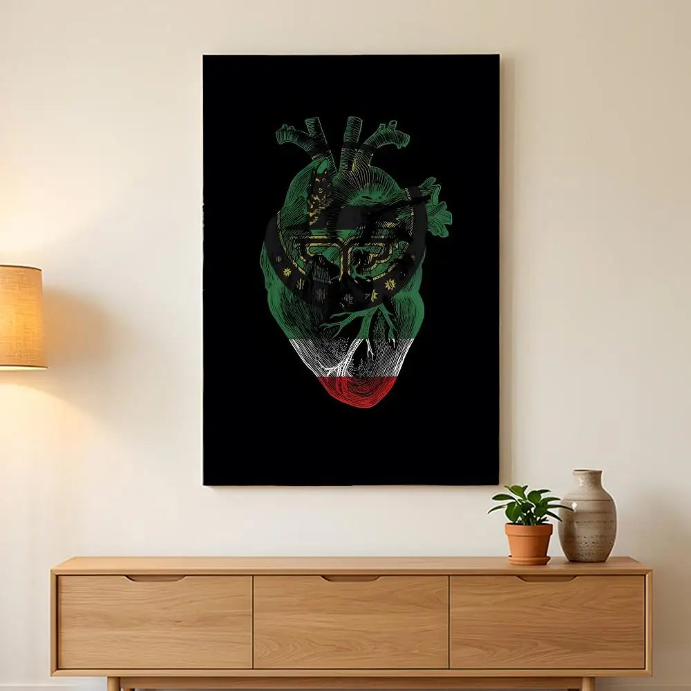 Chechen National Flag Painting Calligraphy HD Wall Art,sturdy Frame,easy-hang Modern Home Decor.
