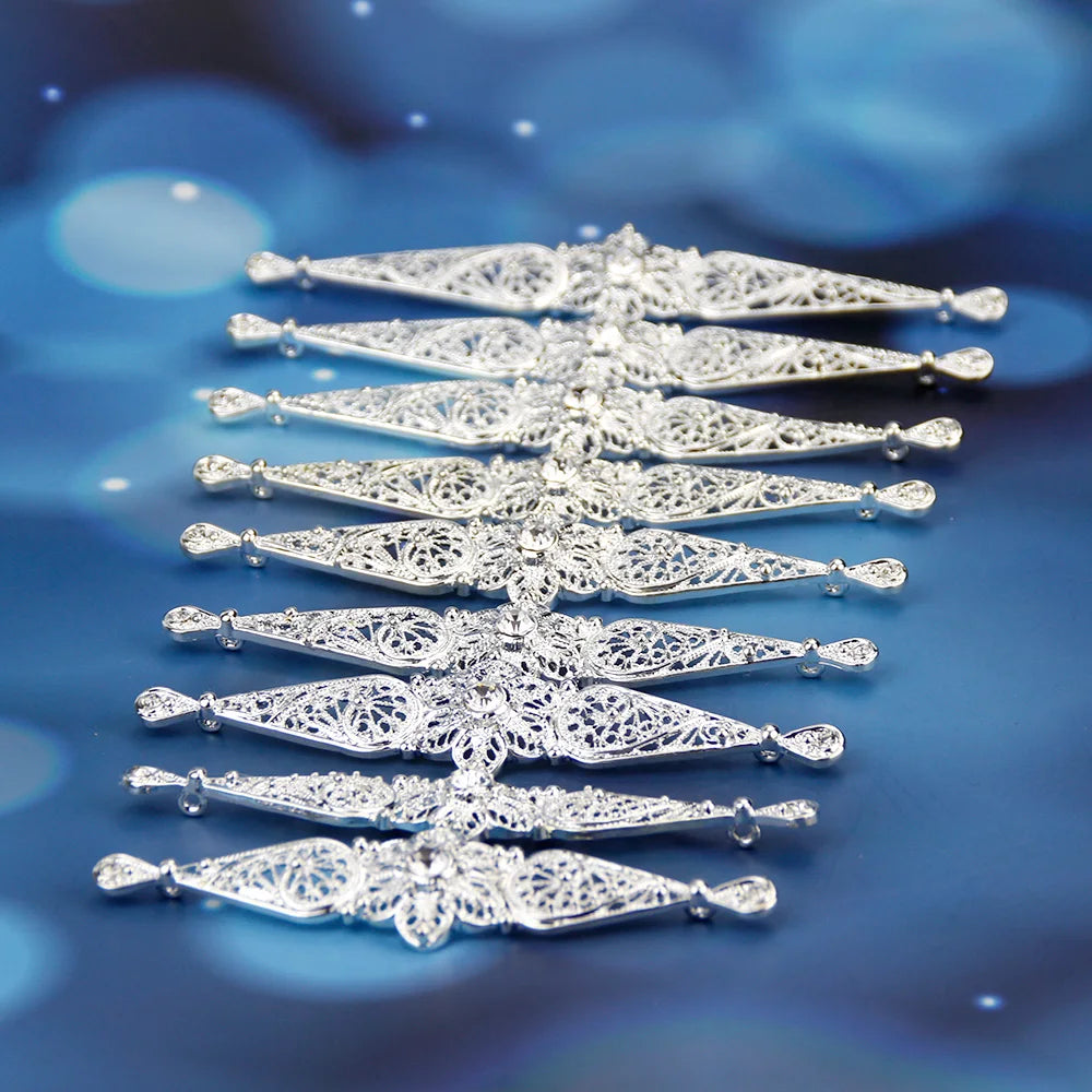 Chic Slavic Caucasus Breastplate Turkish Bride Wedding Jewelry Traditional Clothing Crystal  Accessories Sewing Metal Buckle