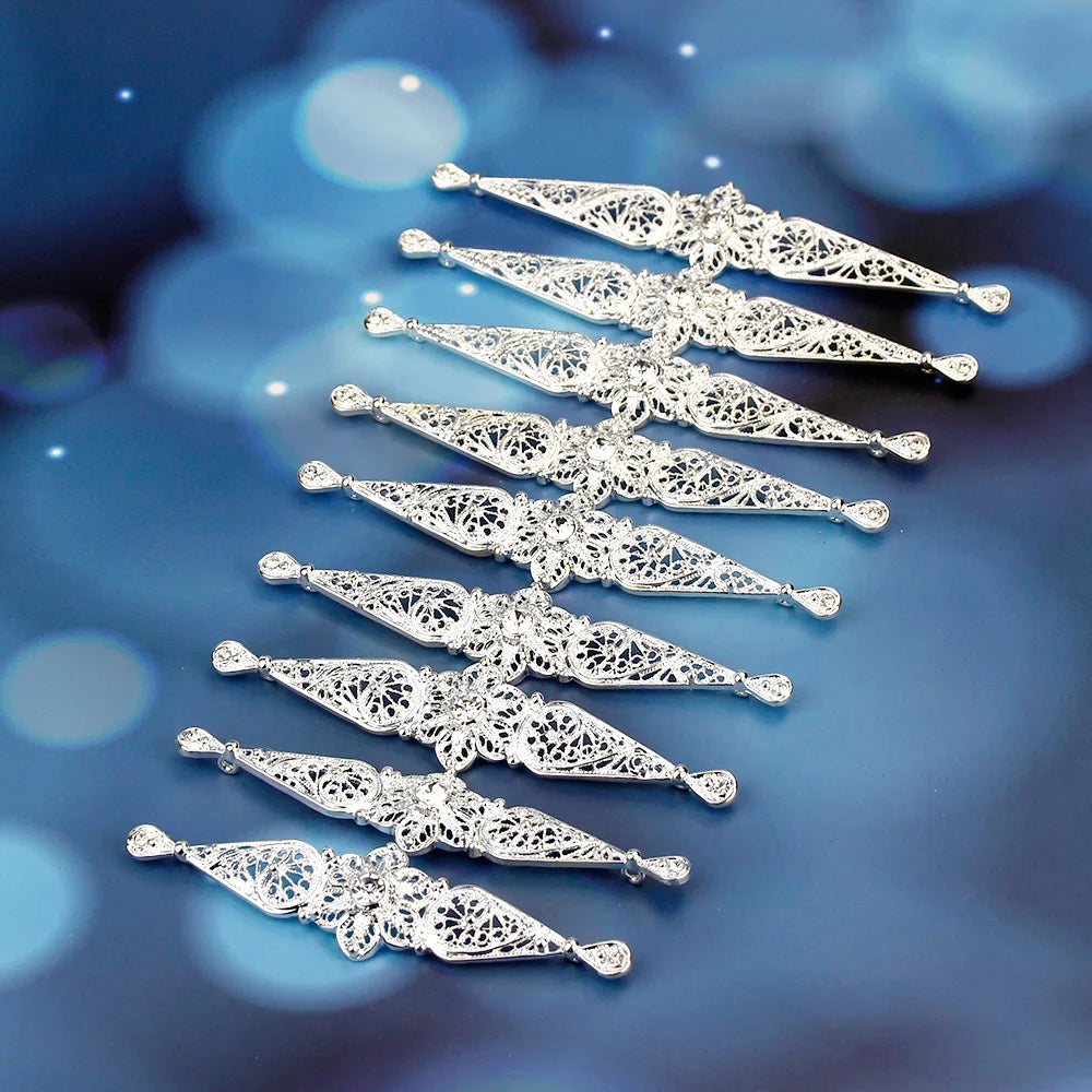 Chic Slavic Caucasus Breastplate Turkish Bride Wedding Jewelry Traditional Clothing Crystal  Accessories Sewing Metal Buckle