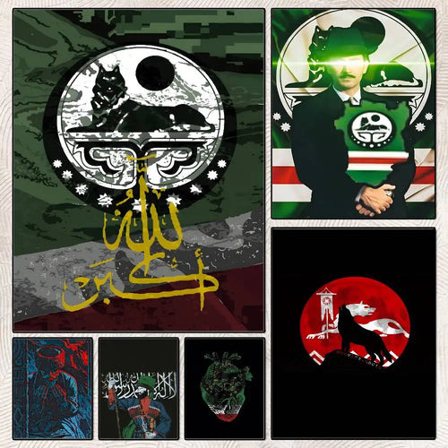 Chechen National Flag Poster HD posters Self-adhesive waterproof ideal for living room bedroom bar decoration
