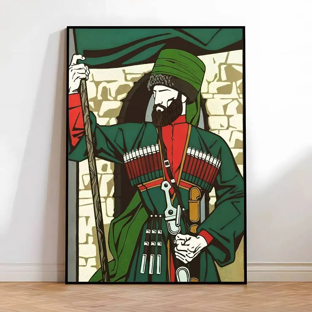 Chechen National Flag Poster HD posters Self-adhesive waterproof ideal for living room bedroom bar decoration