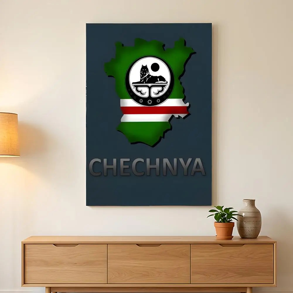 Chechen National Flag Painting Calligraphy HD Wall Art,sturdy Frame,easy-hang Modern Home Decor.