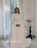 Customized Gorgeous Muslim Wedding Dresses Beaded Appliqué Islamic Bridal Gowns Formal Evening Gowns Engagement Dresses
