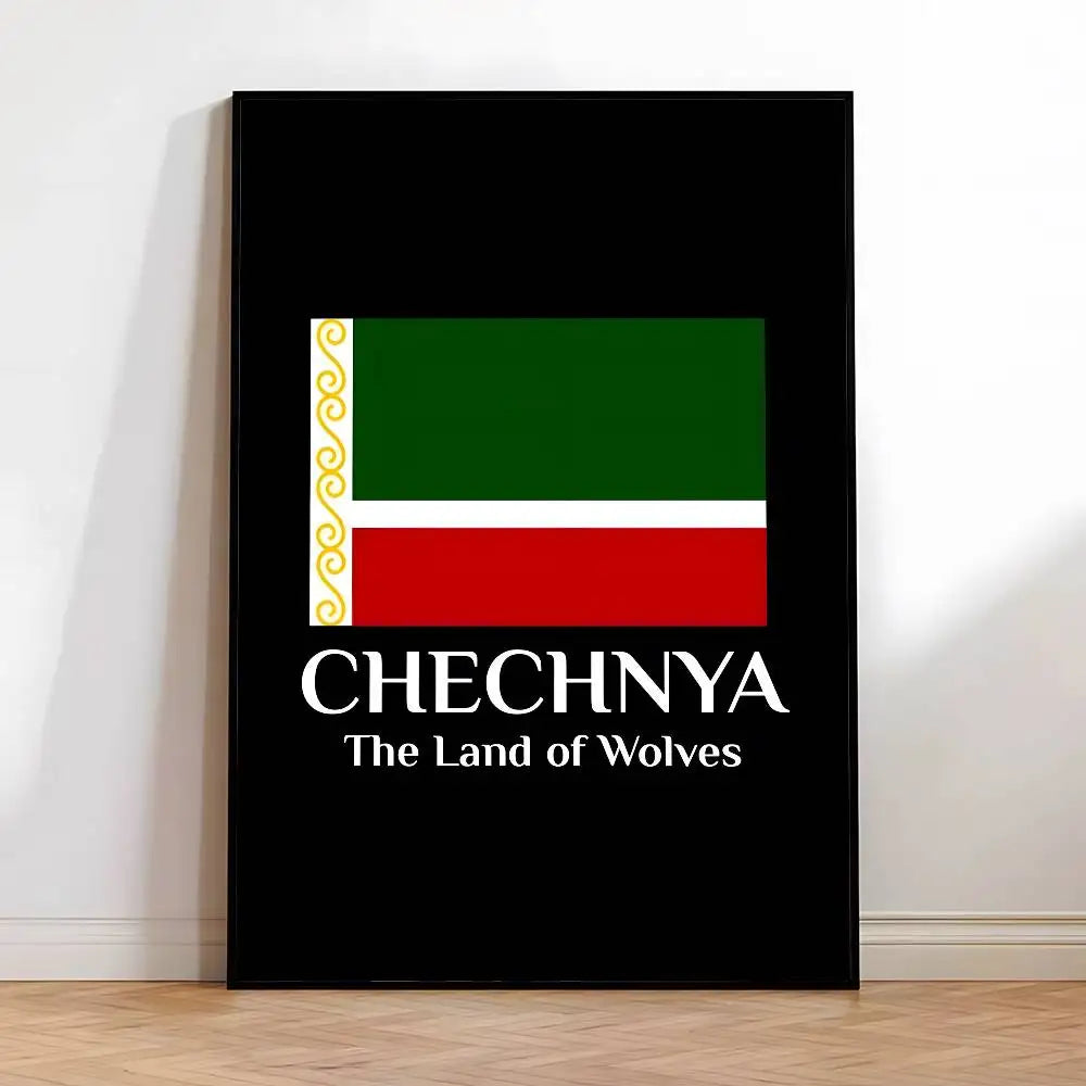 Chechen National Flag Poster HD posters Self-adhesive waterproof ideal for living room bedroom bar decoration