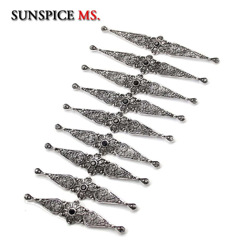 Chic Slavic Caucasus Breastplate Turkish Bride Wedding Jewelry Traditional Clothing Crystal  Accessories Sewing Metal Buckle